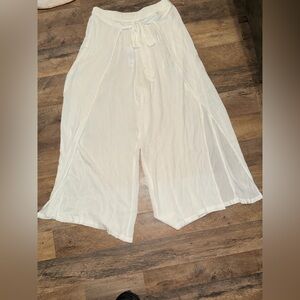 Blue Island White Linen Trousers Size Medium NWT